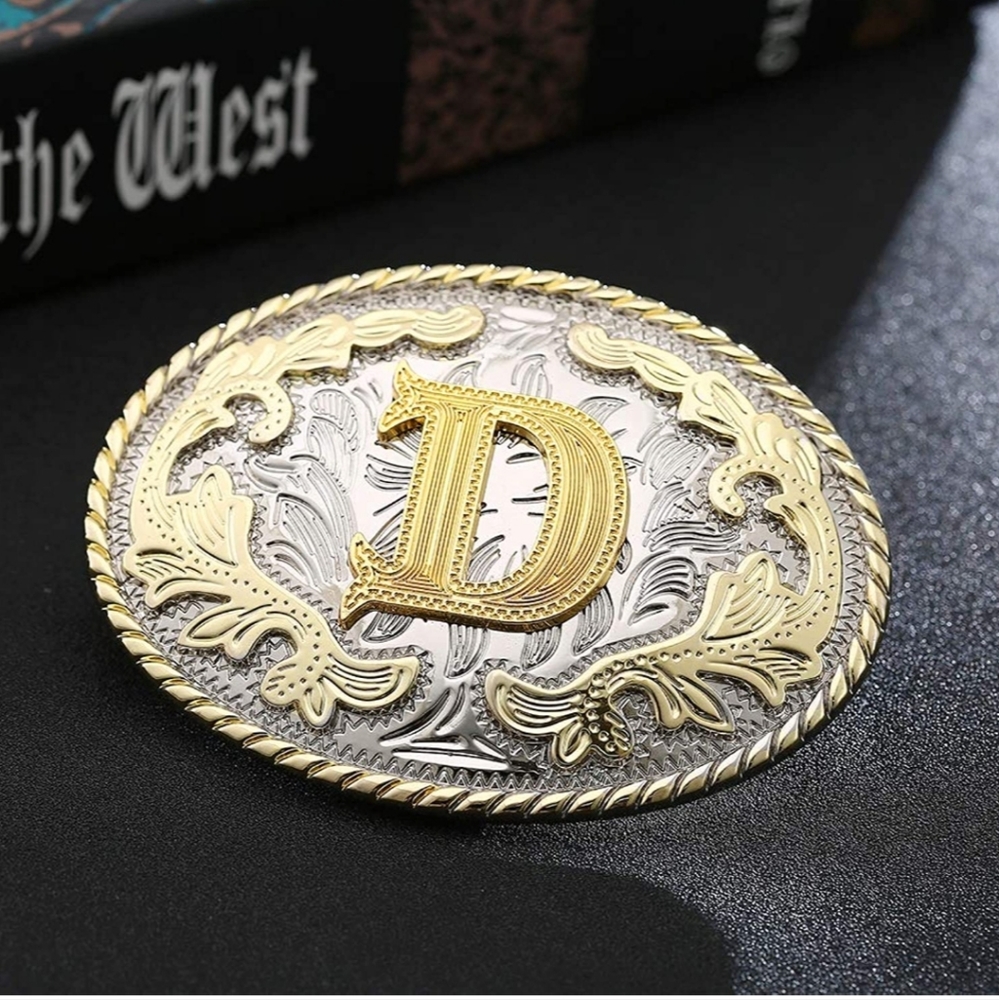Letter D belt buckle.  All letters available